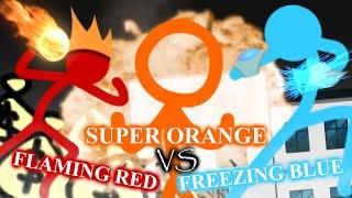 Super Orange vs. Flaming Red & Freezing Blue