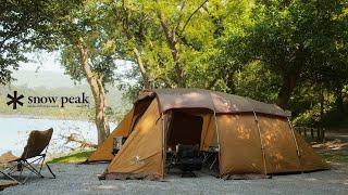 Summer Tent Camping In a Cozy Place with My Dogs | Snow Peak IGT  Entry 2 Room Elfield Tent | 캠핑브이로그