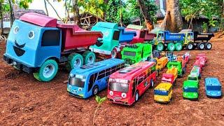 MANTUL LONG TRONTON TRUCK CAR, TAYO BUS TRANSPORT GARBAGE TRUCK, DUMP TRUCK, TAYO BUS, GANI BUS