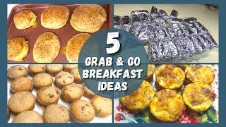 5 GRAB & GO BREAKFAST MEAL PREP IDEAS | BEST FAST & SIMPLE BREAKFAST RECIPES | COOKIES & BACON