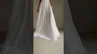 CHIFFON WEDDING DRESS MARIT WITH HIGH LEG SLIT