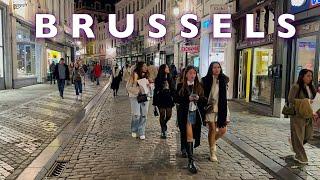 BRUSSELS- Belgium Saturday Nightlife | Brussels Night Walking Tour | The BEST Night Hotspots 