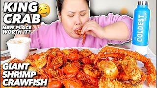 KING CRAB LEGS + SHRIMP + CRAWFISH SEAFOOD BOIL MUKBANG 먹방 EATING SHOW!