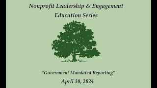Government Mandated Reporting