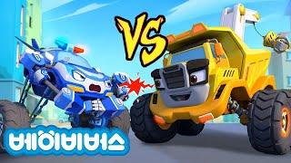 최고의 몬스터 트럭이 누굴까? | 경찰차 VS 공사차 | 베이비버스 인기동요 | BabyBus