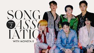 MONSTA X is Back for Round 2 of Song Association, Sings 24kGoldn, Frank Ocean & "Love Killa" | ELLE