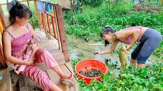 Farm Life - Single Mom Grinds Corn, Catches Fish, Picks Snails for Cooking