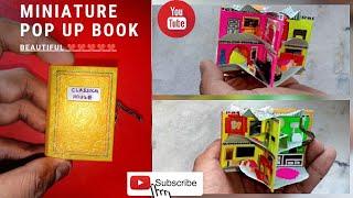 Miniature pop up book make with paper dollhouse। Pop up book tutorial dollhouse। Bongo shilpo।