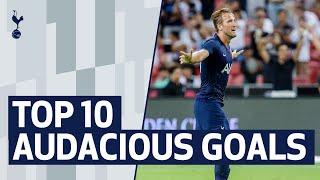 TOP 10 AUDACIOUS GOALS | Ft. Kane from the halfway line, Lamela's rabona & Sonny's nutmeg!