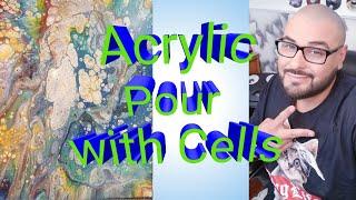 DIY - How to make a - Acrylic Pour with Cells - Paper to Masterpiece - Paintings - Acrylic paints