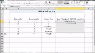 Excel - IFERROR function