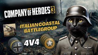 Company of Heroes 3 | 4v4 Italian Coastal Battlegroup Multiplayer Gameplay - No Commentary