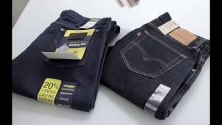 Джинсы Levi's 505 и Wrangler 47 сравнение, замеры | Jeans Levi's Wrangler regular fit