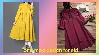 Long maxi design with long puffy sleeves | FATIMA COLLECTIONS