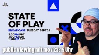 STATE OF PLAY  ._.  public viewing mit mo & gast / deutsch / live