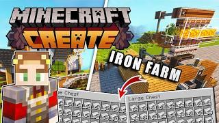 I Built an INFINITE IRON FARM in Minecraft Create Mod!