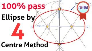 How to Draw Ellipse by four centre method in Engineering Drawing