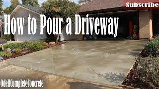 How to Pour a Concrete Driveway With Diamond Saw Cut Pattern - DIY