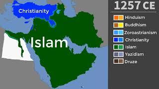 History of Religion in The Middle East Mapped: 1AD to 2100