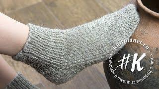 Knitted socks with 2 needles without a seam. Easy! (boomerang heel)