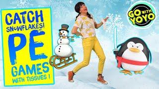 SNOWFLAKE FITNESS - PE GAMES! VIRTUAL WINTER WORKOUT! Go with YoYo