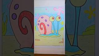 Coloring with crayons.  #coloring #cartoon #spongebob #garysnail #kids #crayons #crayola