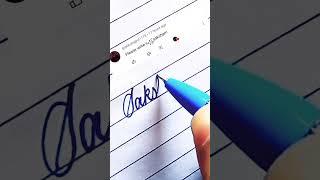 writing a name "Saksham" in cursive #shorts