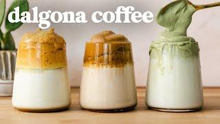 DALGONA COFFEE Recipes ️ 3 FLAVORS, 3 FROTHY Techniques