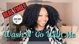 WASH AND GO WITH ME |  REAL TIME ! |USING AUNT JACKIE'S CURL BOSS + HONEY CURL CUSTARD