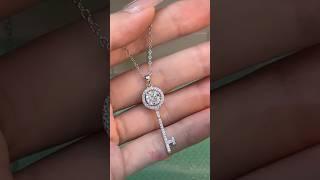 Moissanite Key Pendant Necklace #usajewelry #usa #jewelry #necklace #earring #ring #yaathi #usashort