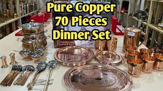 Pure Copper Dinner Set // 70 Pieces Pure Copper Dinner Set // By Crockery Wala And Company