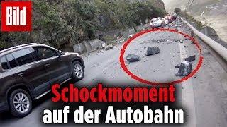 Schock: Felsbrocken fallen plötzlich auf die Autobahn