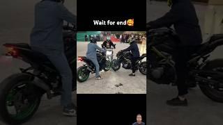 three monster bike burnout z900 public reaction #z900 #publicreaction #motovlog #rider #bike #zx10r