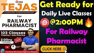 RRB TEJAS FOR RAILWAY PHARMACIST | DAILY LIVE CLASS @2:00 PM| RRB PHARMACIST MCQs #railwaypharmacist