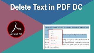 How to Delete Text from PDF document using Adobe Acrobat Pro DC