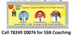 Defence Academy Faculty- Join for SSB Interview coaching