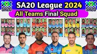 South Africa T20 League 2024 | All Teams Full and Final Squad | SA20 League All Teams Squad 2024