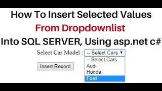 dropdownlist selected value insert into sql server table asp.net c#