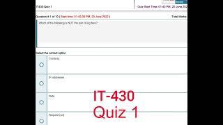 IT430-E-COMMERCE Quiz No 3 Solution QUIZ 1