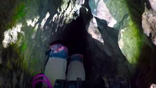 Deep Pit Through a Skinny Crack, then a WET Pit!