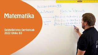 Selektibitatea MATE II   DERIBATUAK  Parametroen kalkulua 2022 B3