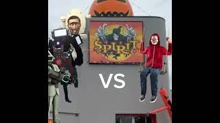 (Spirit Halloween) Johnny punk vs Skibidi toilet characters.