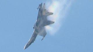 Su-35 Crazy Maneuver　Cobra ?　roll ? spin ? СУ-35 ВВС России TOP GUN ?