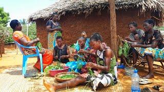 Cooking Authentic  Local African  Porridge  and pumpkin in the Village/African Village life