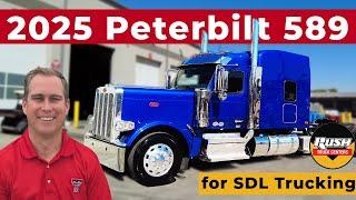 Viper Blue 2025 Peterbilt 589 with 80 inch Platinum Sleeper for SDL Trucking