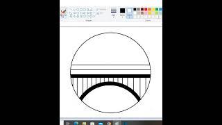 Bridge scenery drawing.scenery drawing with ms paint#shorts#Drawing vedio.