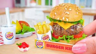 How To Make Burger King Chicken Burger In Miniature Kitchen with Mini Yummy ! ASMR Cooking Idea