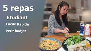 5 REPAS ETUDIANT A PETIT BUDGET/ FACILE ET RAPIDE