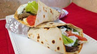 How to make gyros Gyros recipe, Greek perfect gyro with sauce طرزتهیه جایرو، آموزش برگر خوشمزه یونان