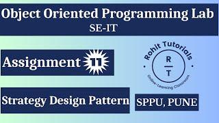 Pract 11: Strategy Design Pattern using Java | Implementation of Strategy Design Pattern | SE-IT OOP